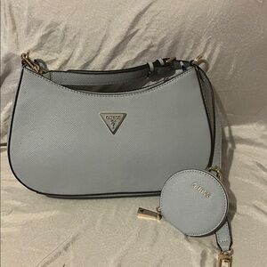 GUESS Light Blue Shoulder Bag with Coin Pouch New Without Tags